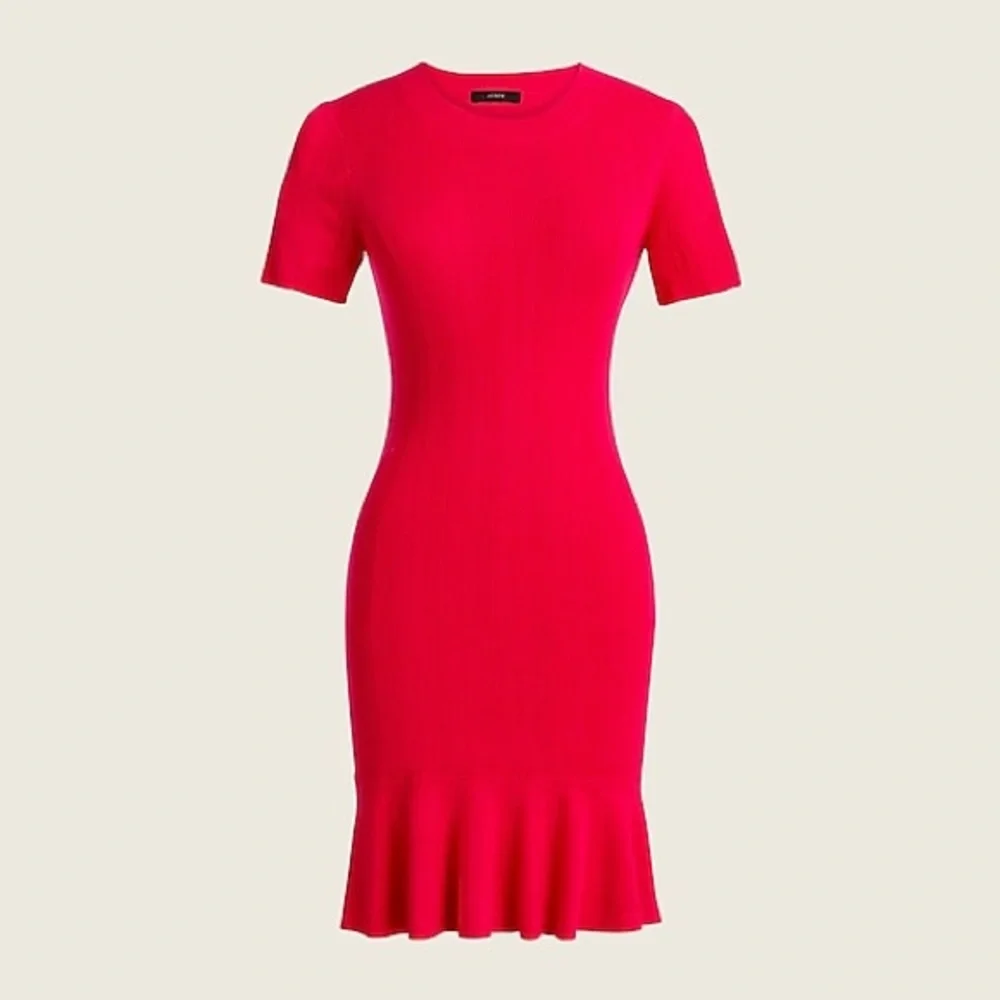 J.Crew Ribbed-knit flare mini dress